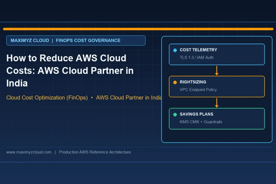 How to Reduce AWS Cloud Costs: AWS Cloud Partner in India architecture diagram by Maximyz Cloud, AWS Cloud Partner in India f